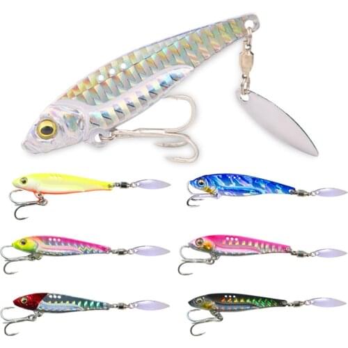 VIB Vibration Sinking Fishing Bait7G/12G/17G 3D Eyes Ice Fishing Lures Metal Bait Spinner Spoon Jigging Winter Fishing Tackle