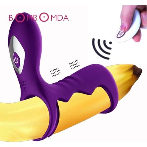 Sex Shop Men Penis Vibration Sleeve G-Spot Stimulation Massager Vibrator For Men Masturbator Remote Cockring Sex Adult Products