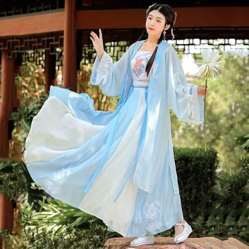 Women Chinese Hanfu Clothing Chinese Traditional Han Dynasty Costume Female Tang Dynasty Stage Cosplay Princess Outfit DL6428