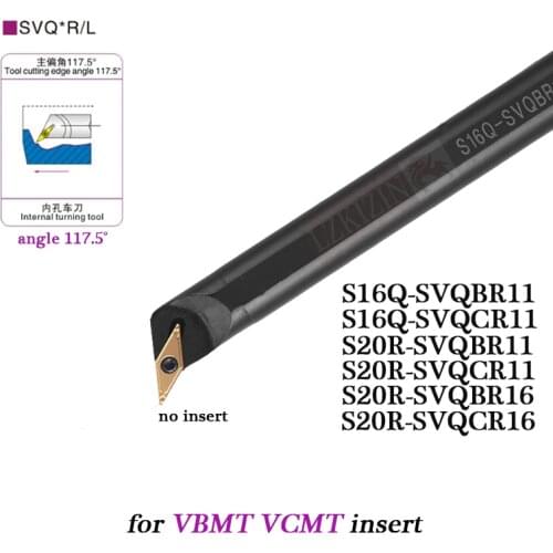 1PC S16Q S20R SVQBR11 SVQBR16 SVQCR11 SVQCR16 Internal Turning Tool Holder SVQBR SVQCR CNC Lathe Boring Bar for VBMT VCMT Insert