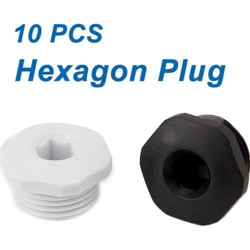10pcs Nylon Waterproof Plug Chock Hexagon Plugs 16mm Sealing Plastic Hole Plug M16/20/25/32 Plug With Screw Thread