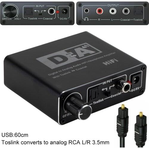 192kHz HiFi Digital Optical Coaxial to Toslink Analog RCA L/R 3.5mm Jack Aluminum Audio Converter