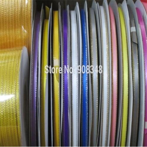 196 colors 3/8" 9mm Polyester Gold Silver Satin Ribbon Gift Accessories ES009