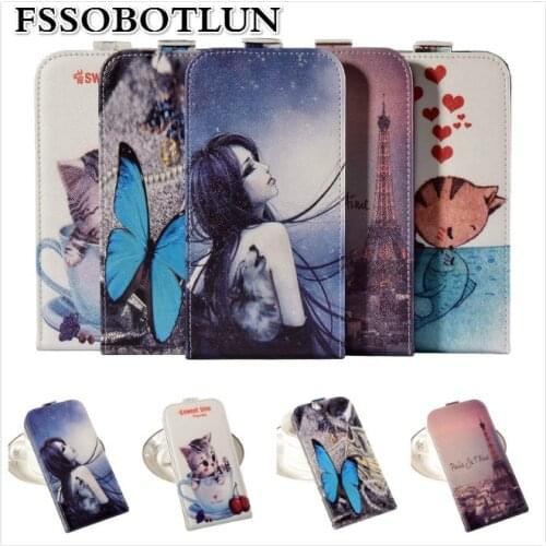 2016 Fashion Cartoon Painting PU Vertical Flip Leather Cover Cases For ZTE Blade X3 Mobile Phone Case