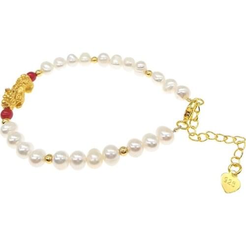 24K Gold Filled Freshwater Cultured Pearl Twisted Cable Bangle Handmade Bracelet Jewelry for Women Mature Decorate Brave Troops