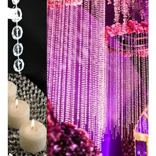Acrylic Crystal Beads Chain Hanging Bead Curtain Garland Flowers Chandelier Decor Wedding Birthday Party XMAS festive supplies