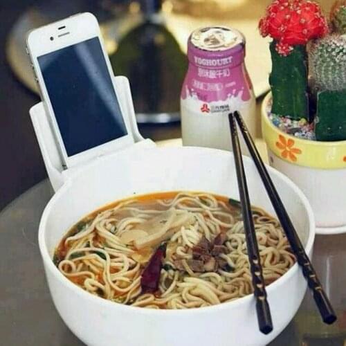 Free Shipping 1Piece Anti-Loneliness Ramen Bowl / Smartphone Holder ss1699