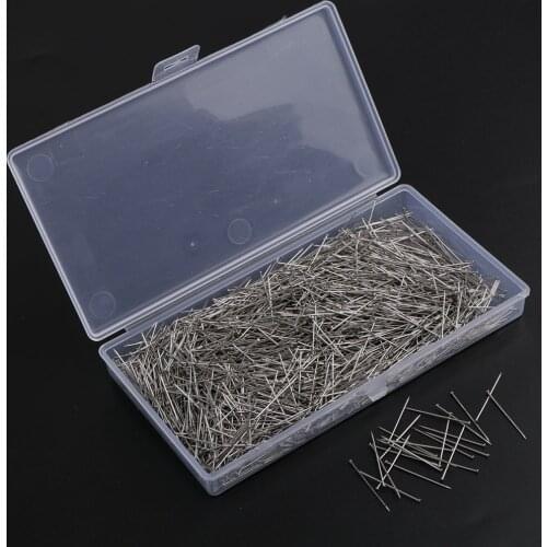 2000 Pcs Sewing Pins, Silver 26mm Flat Head Pins Straight Pins Quilting Pins for Dressmaker with Storage Box