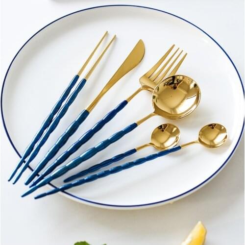 Household 304 stainless steel knife and fork spoon chopsticks spoon set western tableware long stirring coffee spoon