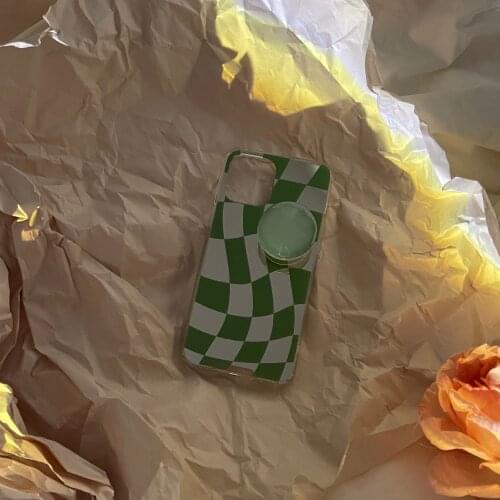 Artistic Askew Checker Stand Knot Case for iPhone 12 Pro Max Back Phone Cover for 12 11 Pro Max X XS XR 8 7 Plus SE 2020