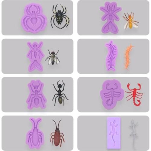 Simulation Insect Fondant Mold DIY Creative Handmade Chocolate Cake Decoration Spider Centipede Scorpion Silicone Mold