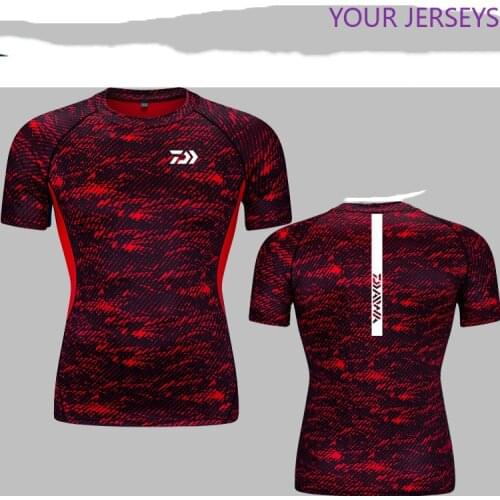 DAIWA DAWA Summer Outdoor Sports T Shirt Fishing Short-Sleeve Quick-Drying Breathable Clothes Fish S