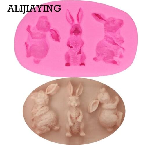 M1381 DIY Cake Tools rabbit bunny Easter animal silicone mold Decorating Cupcake decorating Gumpaste fondant tool mould