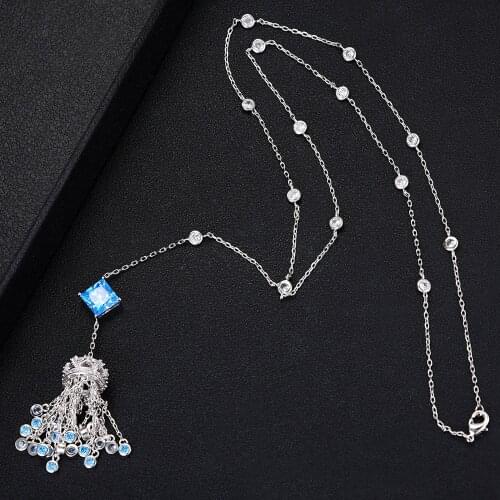 Missvikki Fashion Statement Pendant Necklace Chain Jewelry for Women Girl Noble Bridal Wedding Full Shiny CZ 2019 Romantic Gift