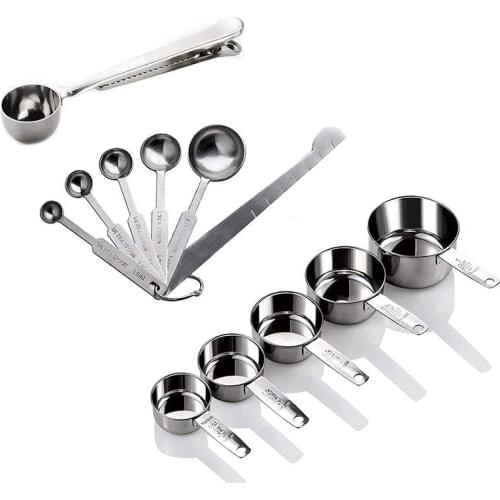 12PCS/SET Measuring Cups and Spoons Set Measuring Leveler Coffee Scoop Stackable Tablespoons Home Tools Kitchen Accessories