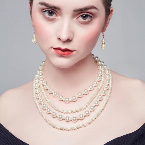 2019 new fashion necklace creative jewelry ladies glass pearl necklace personality popular jewelry to send friends