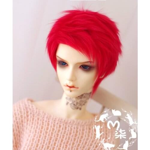 New 1/3 20-21cm 1/4 18-19cm 1/6 16-17cm 14cm 12cm Handsome Red Short Young Fur Wig BJD SD MSD YOSD Doll Wig