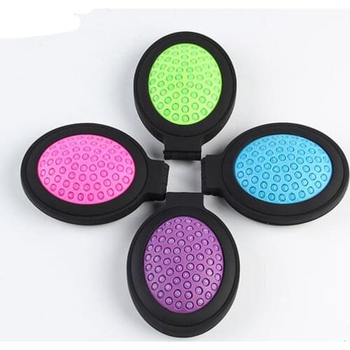 1 Pcs Girls Cute Anti-static Rainbow Comb Portable Mini Folding Massage Comb Airbag Massage Round Travel Hair brush With Mirror