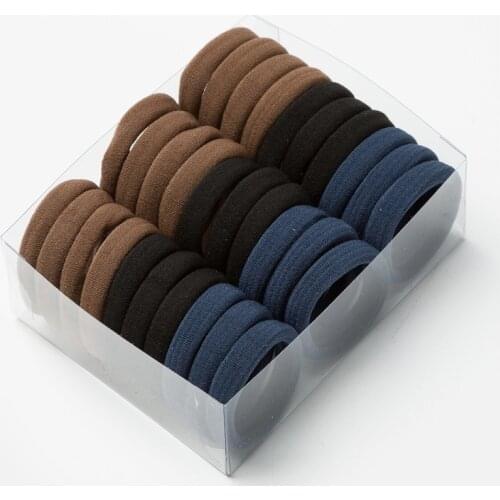 30pcs Elastic Hair Accessories for Women Kids Black Pink Blue Rubber Band Ponytail Holder Gum for Hair Ties Scrunchies Hairband