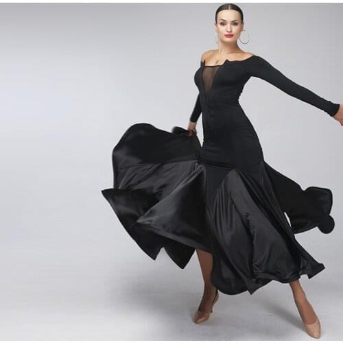 Sexy black Standard ballroom dress ballroom dance competition dresses standard ballroom waltz dresses flamenco dresses tango