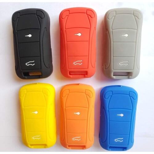 2 Button Silicone Folding Flip Key Case For Porsche Cayenne Panamera Carrera GTS GT3 Fob Cover Protector