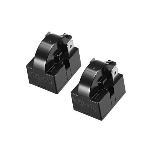 2 Pcs 4.7 Ohm 2 Pin Refrigerator PTC Starter Relay Black