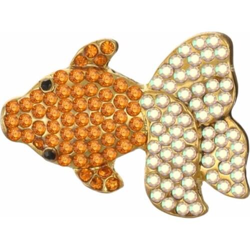 Rhinestone button 28*21mm colorful goldfish for DIY craft Invitation handmade decoration accessories 50PCS/Lot(BTN-5415)