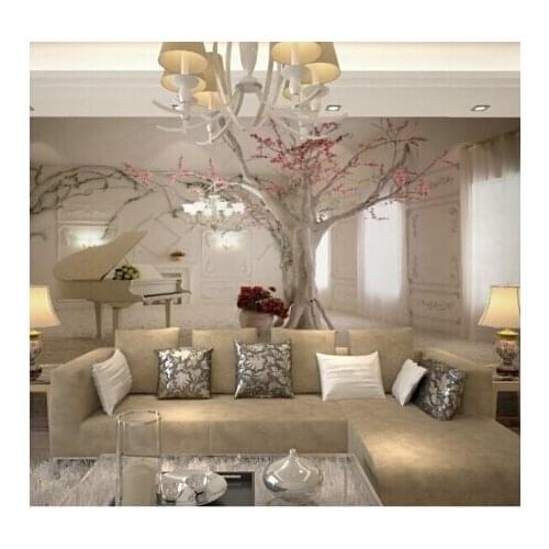 Cherry Flower Tree Wallpaper Murals 3D Wallpapers for Living Room Bedroom Wall Decor Large Photo Mural Custom Size