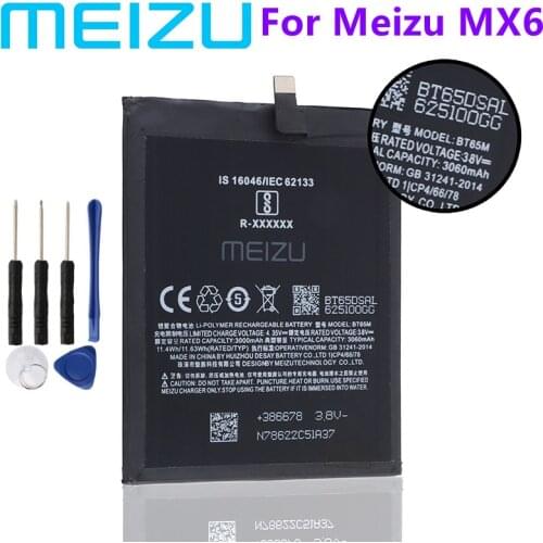 High Quality Original BT65M Battery Replacement 3000mAh Battery Parts For Meizu Meizy MX6 MX 6 Smart Phone High Quality Origina