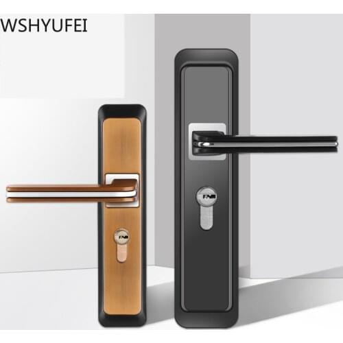 WSHYUFEI Aluminum alloy Door Lock With key Continental Bedroom Door Handle Lock Home Safety Mute Locks Hardware accessories