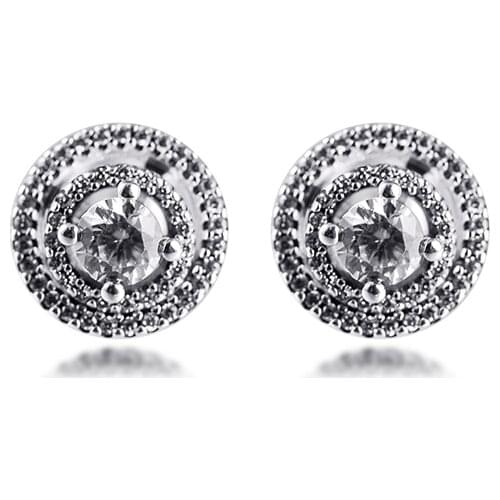 2021 New Sparkling Double Halo Stud Earrings for Women 925 Sterling Silver CZ Earing Fine Jewelry Girls Gift Ear Brincos