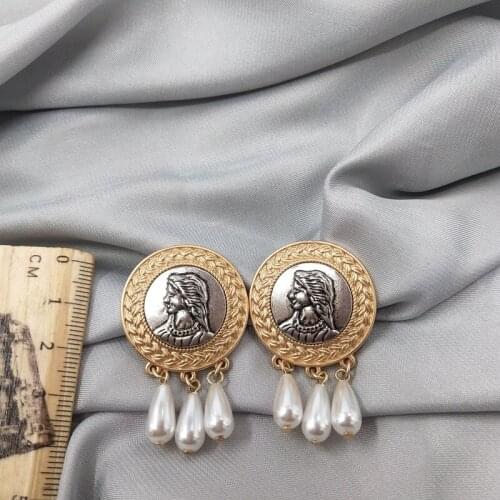 2019 Promotion Real Tin Alloy Women Brinco Earings Europe America Jewelry Personality Retro Head Chaoren Ear Earring Female A58