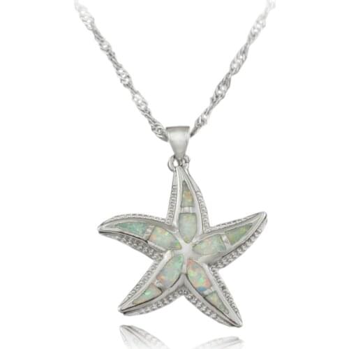 Pretty Starfish Shaped Blue/White/Green/Brown Fire Opal Women Jewelry Pendant OP195