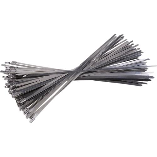 100Pcs Stainless Steel Cable Ties For Motorcycle Exhaust Self Locking