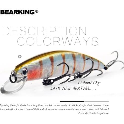 2018 Bearking Brand M109 Fishing Lures Minnow 11cm 17g quality Baits Deep Diving 1.5M Wobblers Fishing Tackles Free shipping