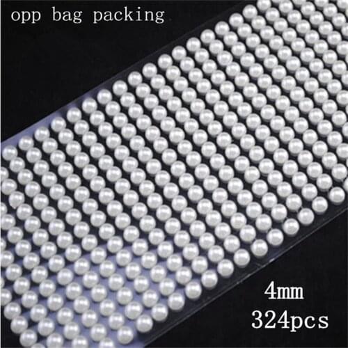 324pcs Acrylic pearl 4mm Rhinestones DIY Decal Decor Stickers Wedding decoration Accessories kids toys sticker Scrapbook Sticker