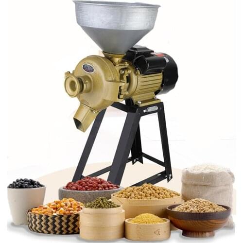 Electric Grain Grinder Commercial Multifunctional Wet and Dry Grinder with Funnel 1400 Rpm Suitable for The Catering Industry