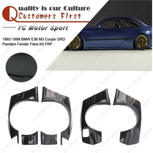 FRP Fiber Glass Over Fender Flares Kit 6pcs Fit For 1992-1999 E36 M3 Coupe GRD PD Style Front & Rear Fender Flare Cover
