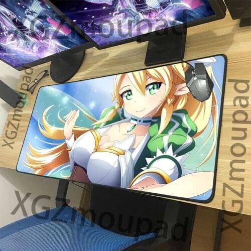 XGZ Anime Blonde Big Breasts Girl HD Printing Custom Extra Large Mouse Pad Black Lock Edge Computer Table Mat Rubber Non-slip