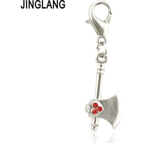 JINGLANG Hot Sell Axe Chain Bead Charms fit Bracelet Necklace Fashion Jewelry Party Gift 50 Psc