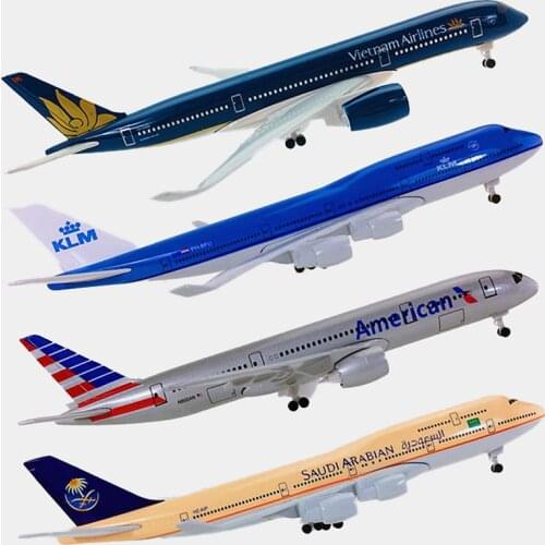 20CM Airplanes Boeing B747 B787 Airbus A350 A320 Airlines Plane Models Aircraft Toys With Landing Gear Kids Gifts Collection