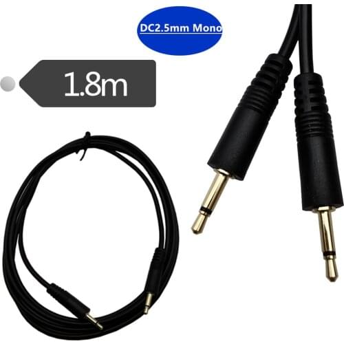 2.5mm Mono Cable 2.5mm 1/8" TS Monaural Mini Mono Audio Plug Jack Connector Male to Male Cable 1.8m