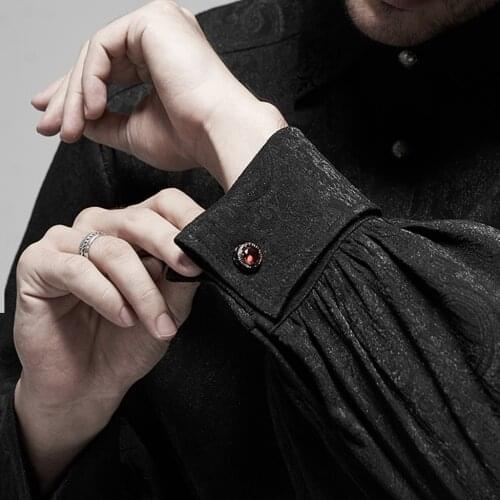 PUNKRAVE Mens Gothic Red Blood Drop Metal Sleeve Needle Gorgeous Party Evening Dinner Dress Shirt Cuffpins