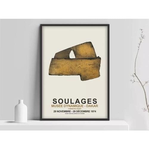 Wall Art Modular Pierre Soulages Canvas Abstract Beautiful Pictures Home Decor Painting Prints Poster Living Room Cuadros Frame