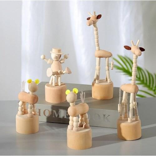 New Modern Simple Wooden Toy Decoration Cute Animal Small Decoration Creative Childrens Room Decorations