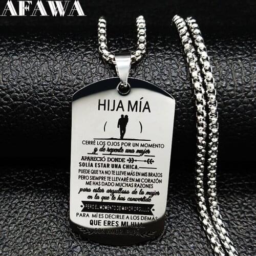 HJA MIA Stainless Steel Necklaces Pendants for Women Jewelry collar acero inoxidable mujer Fathers Day Gifts N851S01