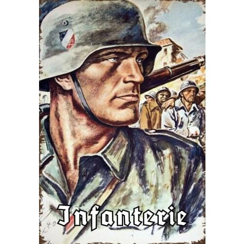 Infantry Soldier Tin Sign Wall Art Metal Plate for Pub Club Home Iron Plate Paintings Metal Plaques