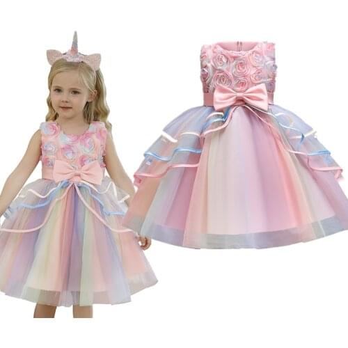 Wedding Party Dress for Girls Flower Girls Prom Gown Birthday Party Princess Vestidos Kid Formal Costumes Children Clothing