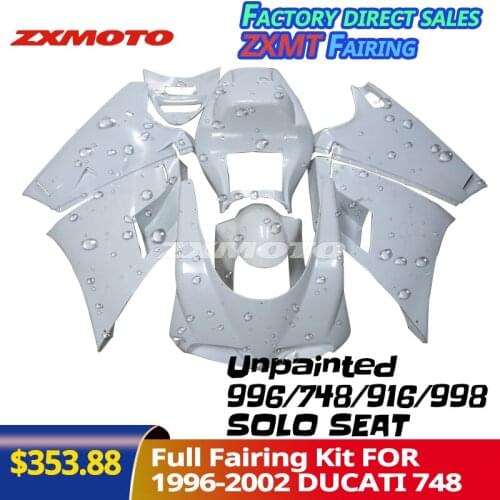 ZXMOTO Motorcycle Bodywork Full Fairing Kit ABS Fender Panel Cover For 1996-2002 DUCATI 996 748 916 998 SOLO SEAT Unpainted
