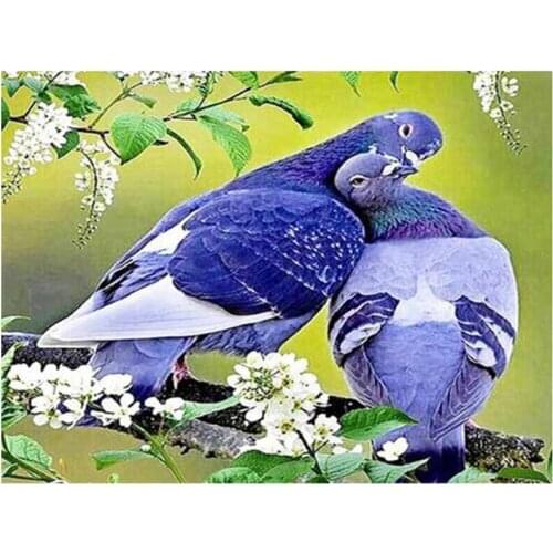 Full Square Round Drill 5d Diy Diamond Painting Pigeon Lover Diamond Embroidery Cross Stitch Wedding Decoration Wall Sticker L80